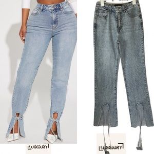 Tied Up Straight Leg Jeans - Medium Wash NWT